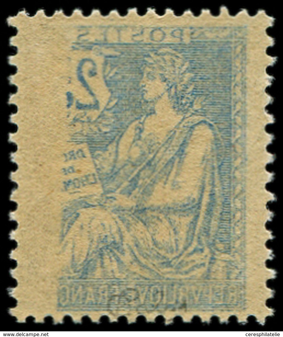 ** VARIETES - 127a  Mouchon Retouché, 25c. Bleu, RECTO-VERSO Partiel, TB - Used Stamps