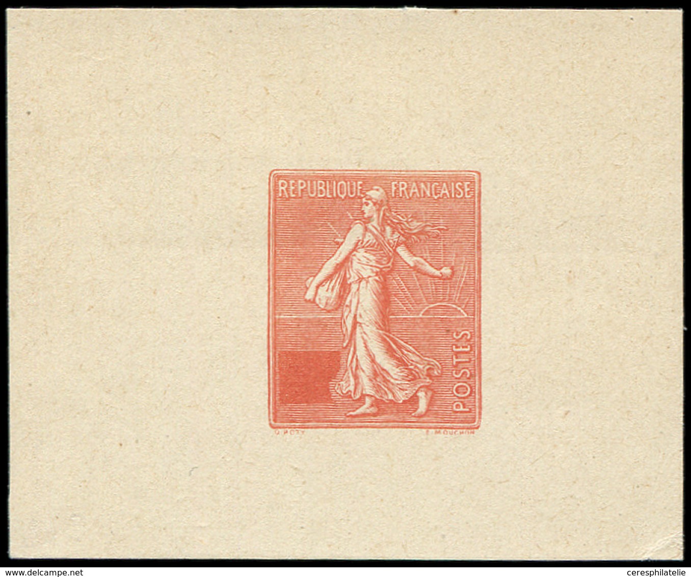 VARIETES - Semeuse Lignée, épreuve SANS La Valeur En ROUGE, TB - Used Stamps