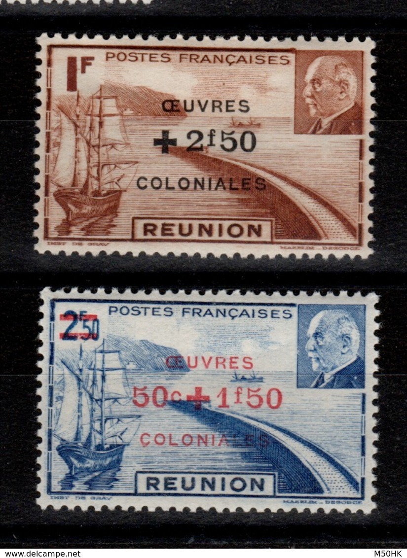 Reunion - YV 249 & 250 N* (legere) Oeuvres Coloniales - Neufs