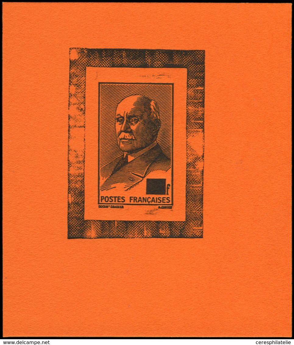 EPREUVES D'ARTISTES ET D'ATELIER - 525   Pétain, Petite épreuve SANS Faciale Sur Papier épais Orange, TB - Artist Proofs