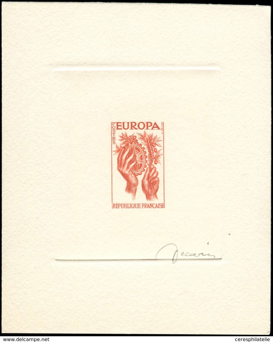 EPREUVES D'ARTISTES ET D'ATELIER - 1122   Europa 1957, épreuve D'artiste En Rouge Orange, Sans La Faciale, TB - Artist Proofs