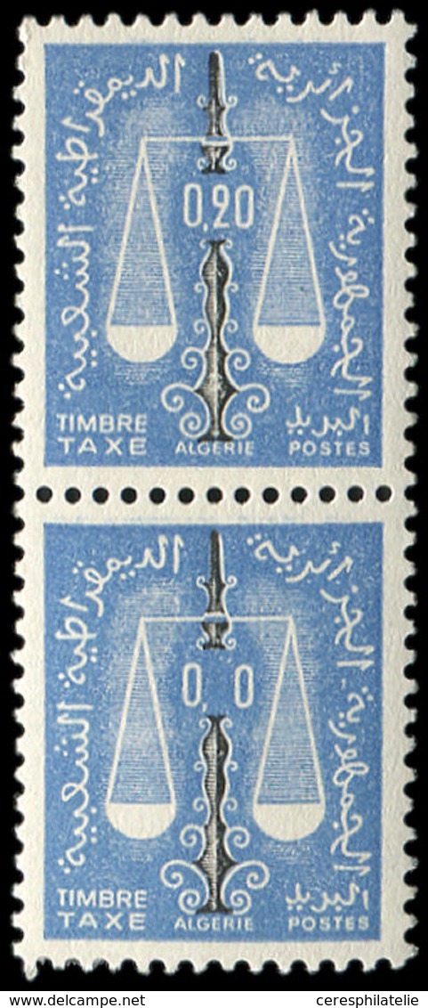 ** ALGERIE Taxe 61 : 0,20 Bleu, Faciale 0, 0 Tenant à Normal, R, TB - Timbres-taxe