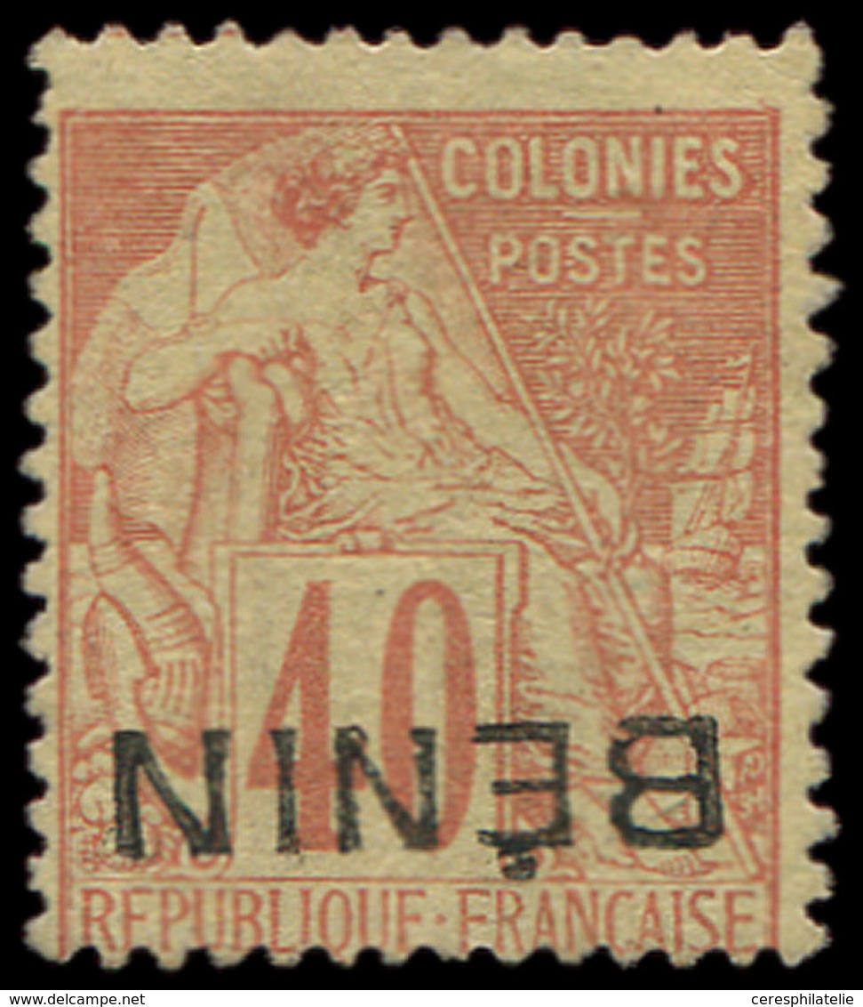 (*) BENIN 11a : 40c. Orange, Surcharge RENVERSEE, TB. S - Autres & Non Classés