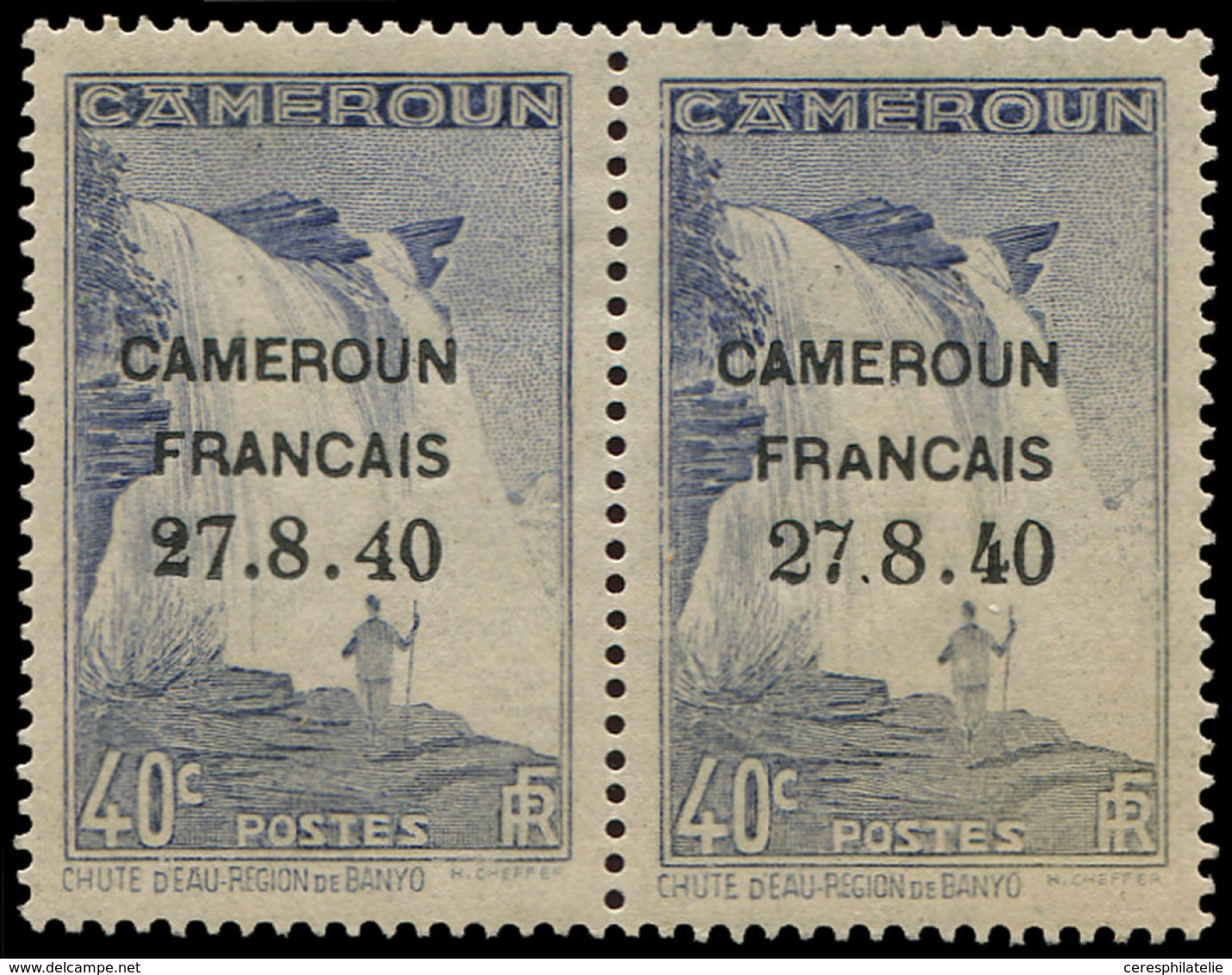 ** CAMEROUN 217 : 40c. Outremer, 4 De 40 Fermé Tenant à Normal, TB - Other & Unclassified