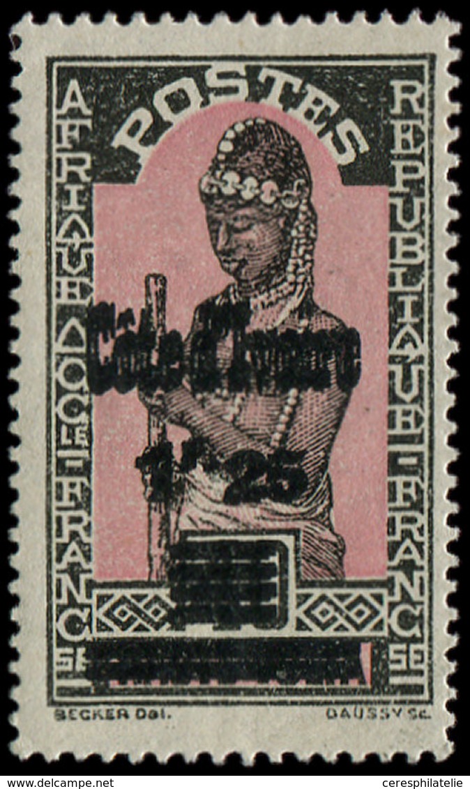 * COTE D'IVOIRE 102b : 1f25 S. 40c. Brun Noir Et Rose, DOUBLE SURCHARGE, TB - Other & Unclassified