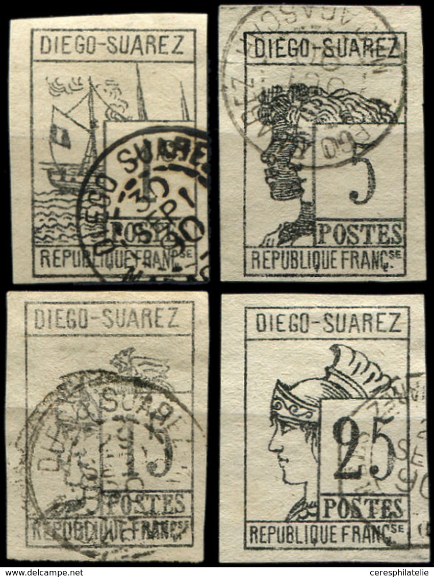 DIEGO SUAREZ 6/9 : Série Litho De 1890, Obl., TB - Other & Unclassified