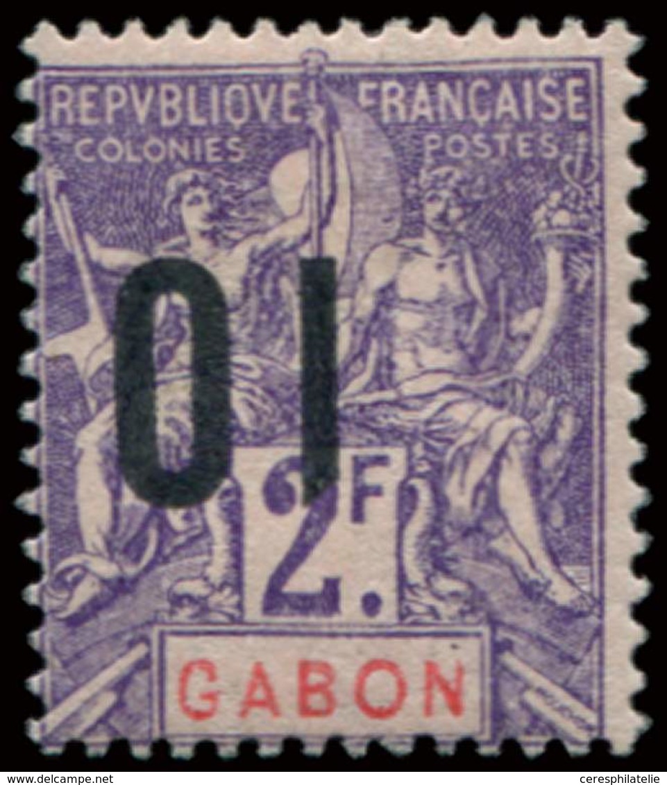 * GABON 77a : 10 Sur 2f. Violet, Surcharge RENVERSEE, TB - Other & Unclassified