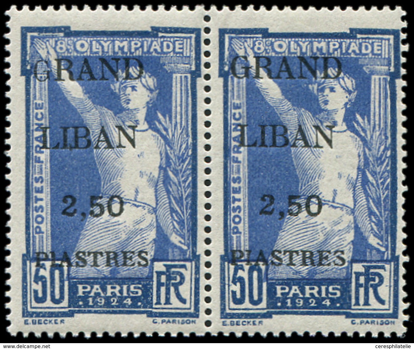 ** GRAND LIBAN 21 : 2,50pi. Sur 50c., J.O, G MAIGRE Tenant à Normal, TB - Other & Unclassified