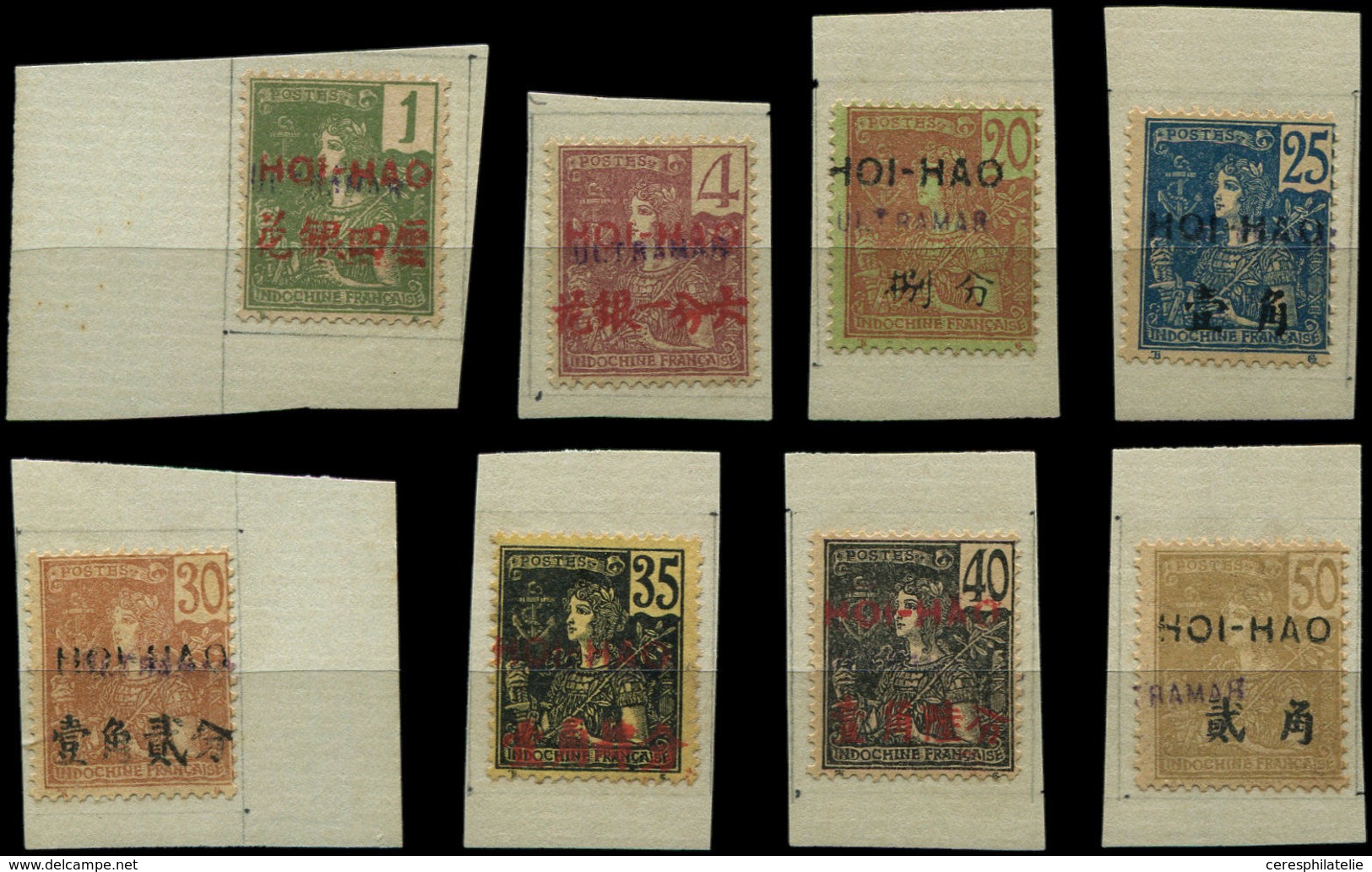 (*) HOI-HAO 32, 34 Et 38/43 : Type Grasset Surchargés, Sur Fragments, TB - Autres & Non Classés