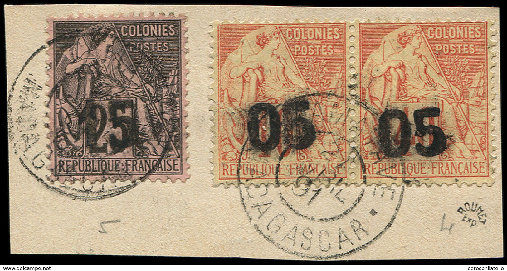 MADAGASCAR 4 PAIRE Et 5 Obl. TAMATAVE S. Fragt, TB - Other & Unclassified