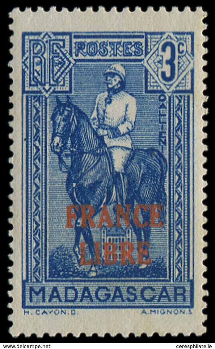 ** MADAGASCAR 243 : 3c. Bleu, FRANCE LIBRE, TB - Other & Unclassified