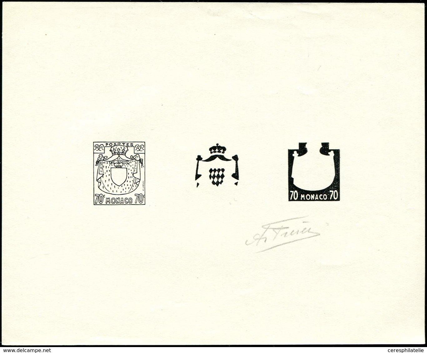 MONACO 406 : Blason, épreuve De Décomposition, En Noir, TB - ...-1885 Prephilately