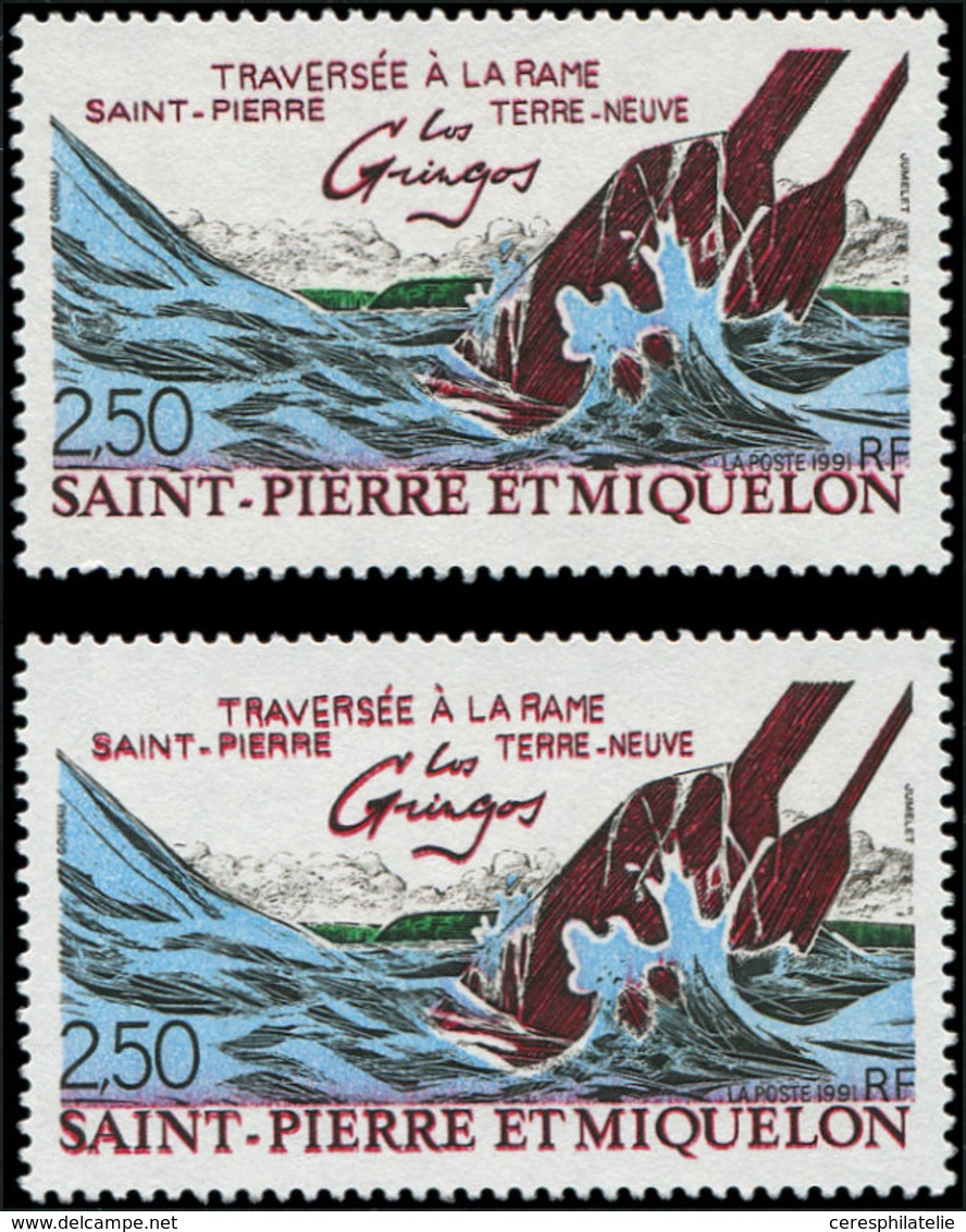 ** SAINT PIERRE ET MIQUELON 546 : Los Gringos, 2,50, Impression DOUBLE  Par Décalage Du Rouge, TB. C - Unused Stamps