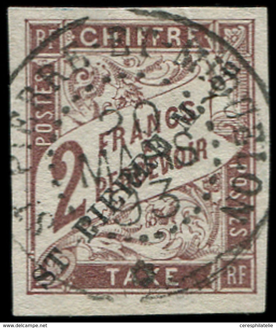 SAINT PIERRE ET MIQUELON Taxe 9 : 2f. Marron, Obl. Càd 20/3/93, TTB. Br - Timbres-taxe