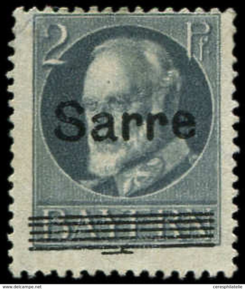 * SARRE 17B : 2pf. Gris, Forte Ch., TB - Unused Stamps