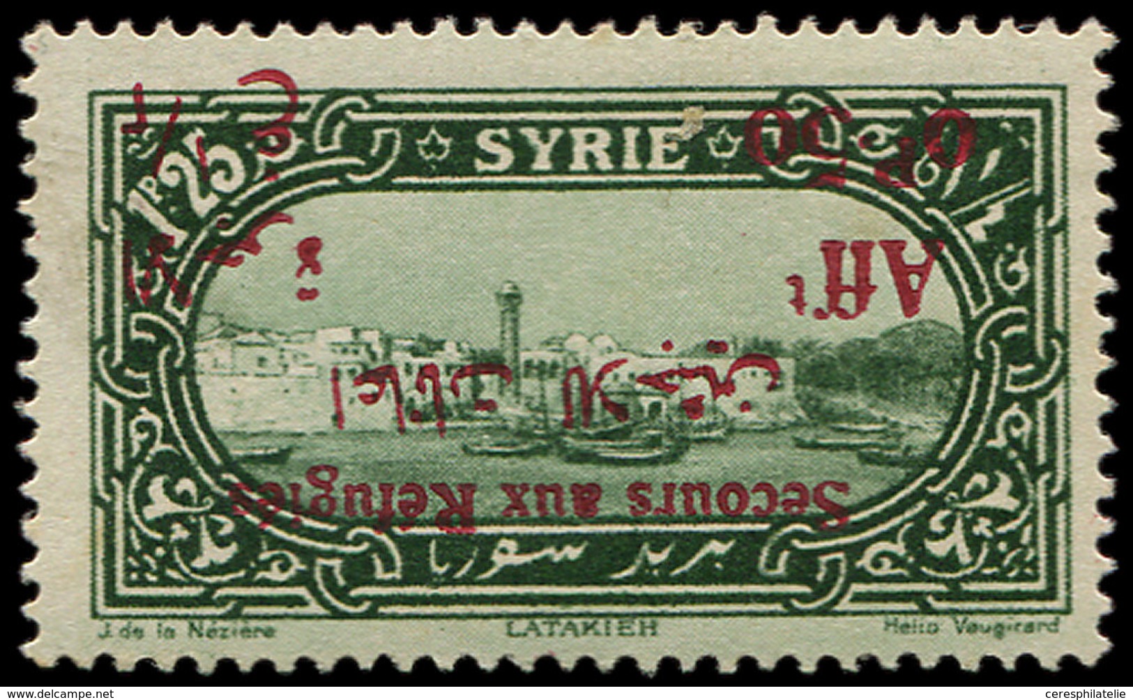 * SYRIE 171 : 0p.50 Sur 1p.25 Vert, Surcharge RENVERSEE, TB - Other & Unclassified