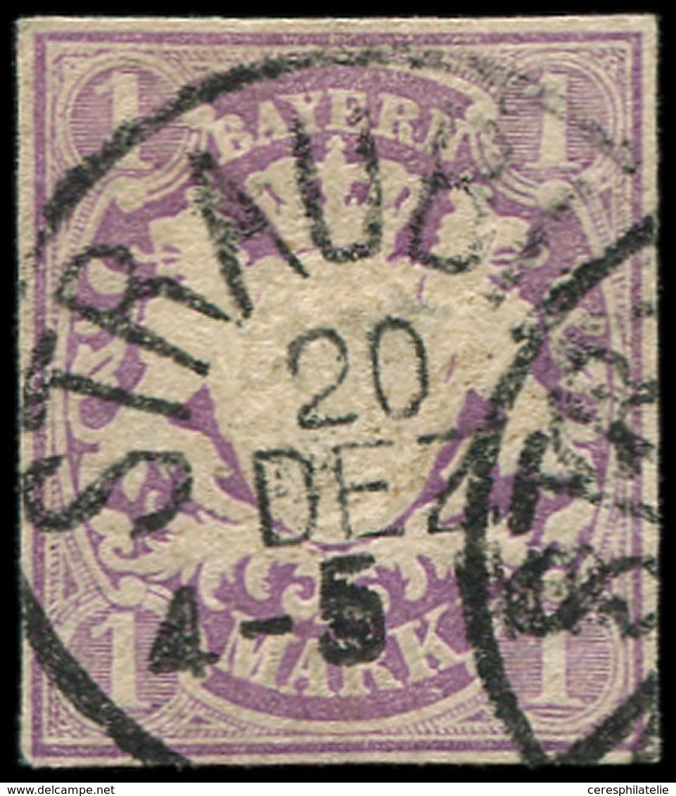 ALLEMAGNE (ANCIENS ETATS) BAVIERE 36 : 1m. Violet, Obl., TB - Otros & Sin Clasificación