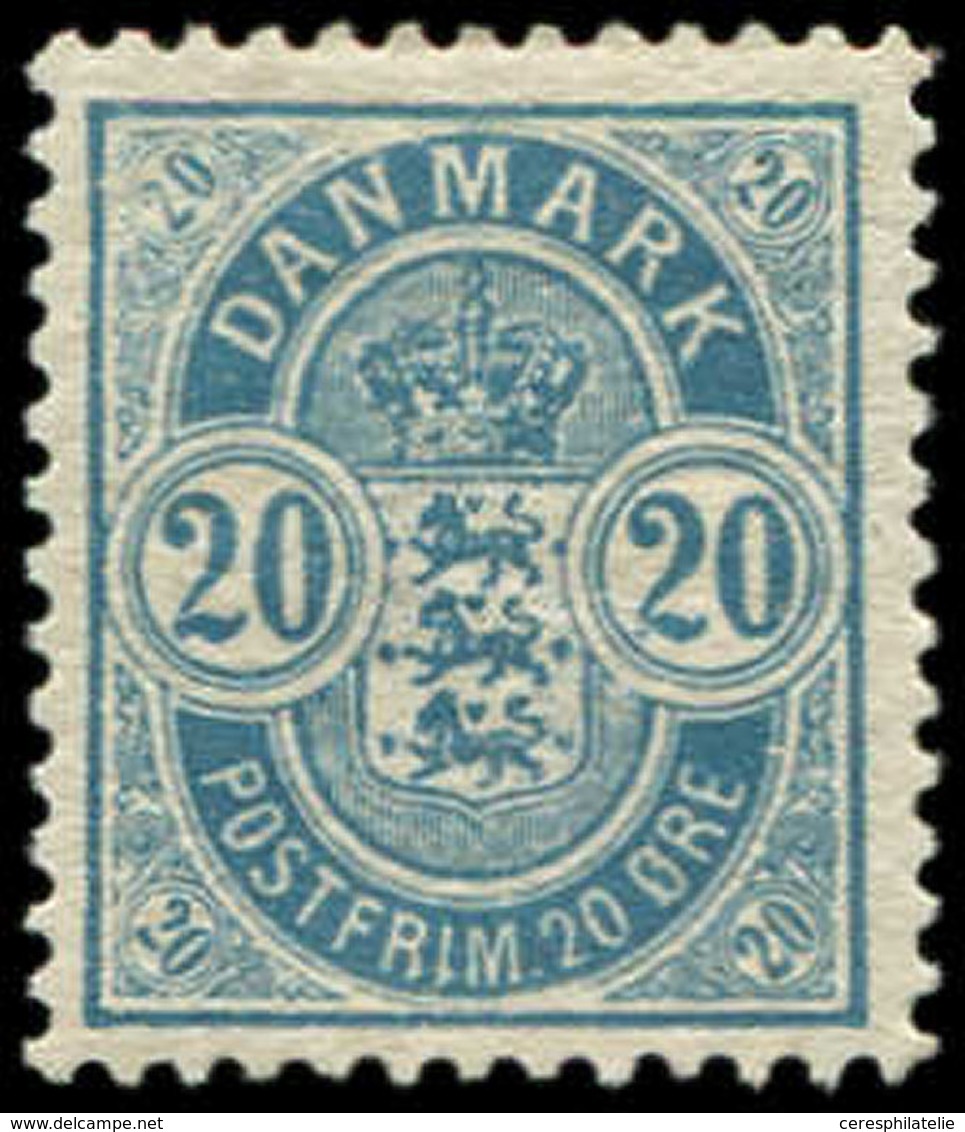 * DANEMARK 34 : 20ö. Bleu, Timbre De 1892, TB. C - Autres & Non Classés