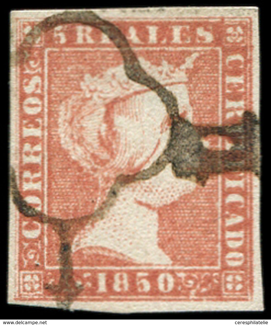 ESPAGNE 3 : 5r. Rouge-brun, Obl., TB - Used Stamps