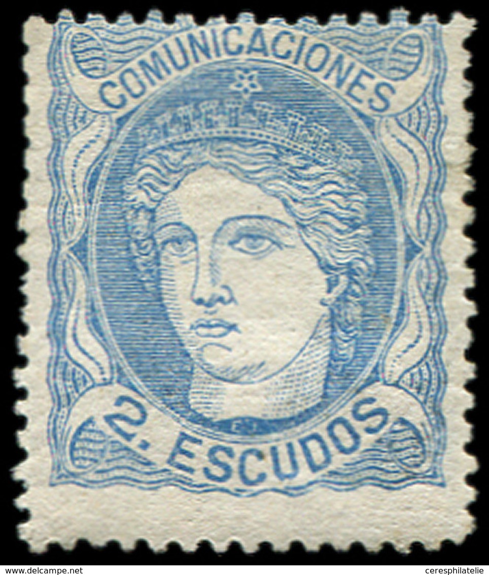 * ESPAGNE 112 : 2e. Bleu, Gomme Coulée, Infime Cl., B/TB. C - Usados