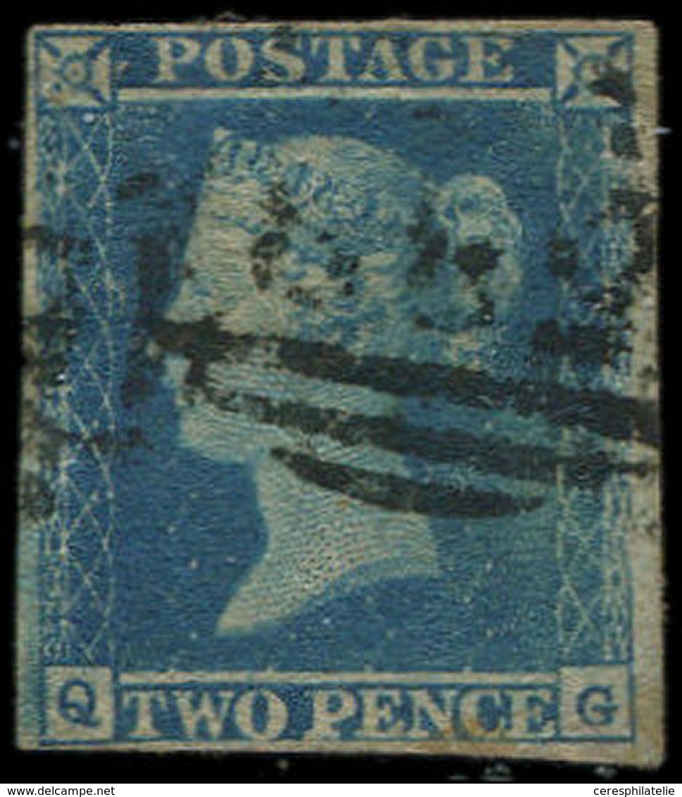 GRANDE BRETAGNE 2 : 2p. Bleu, Obl., Court Au Filet Mais Très Joli - Used Stamps