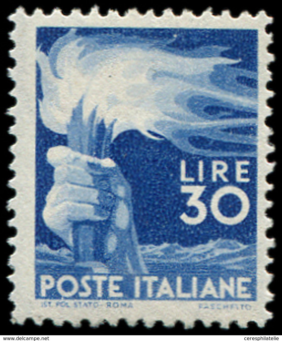 ** ITALIE 501 : 30l. Bleu, TB - Used