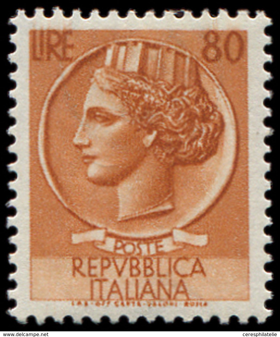 ** ITALIE 655 : 80l. Brun-rouge, TB - Oblitérés