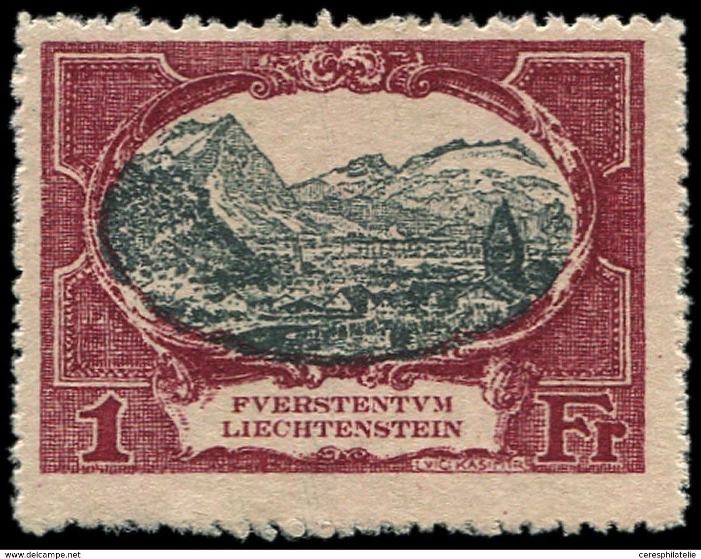 * LIECHTENSTEIN 59 : 1f. Carmin Et Noir, TB - Unused Stamps