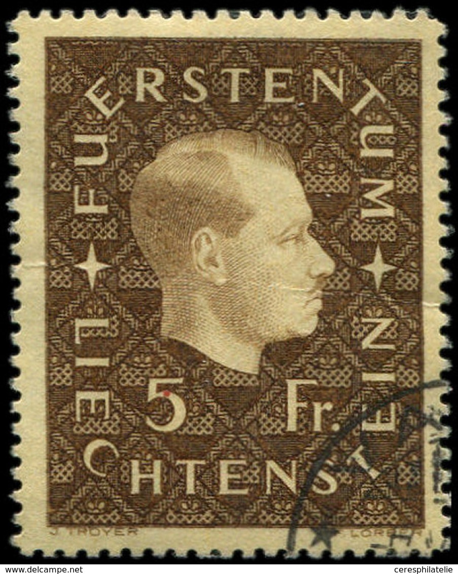 LIECHTENSTEIN 158 : 5f. Brun-rouge, Obl., TB - Unused Stamps