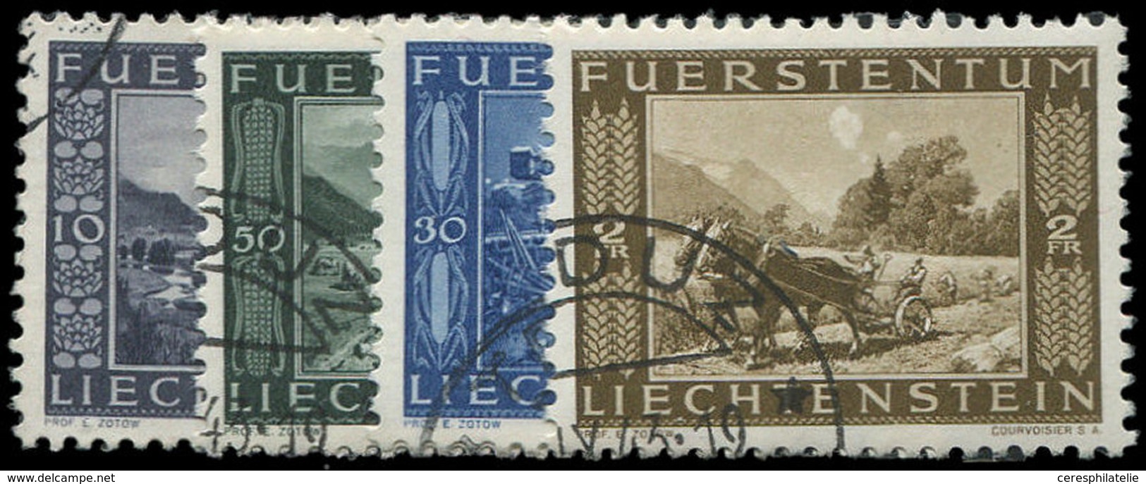 LIECHTENSTEIN 193/96 : La Série Obl., TB - Unused Stamps