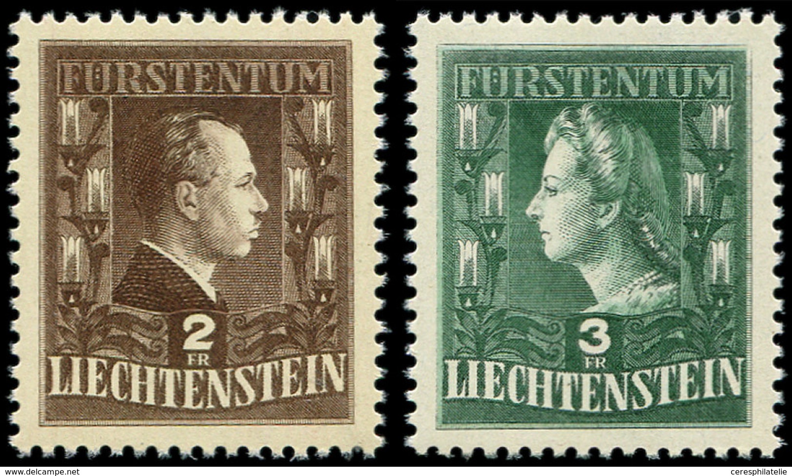 ** LIECHTENSTEIN 213/14 : Couple Princier, La Paire, TB - Nuevos