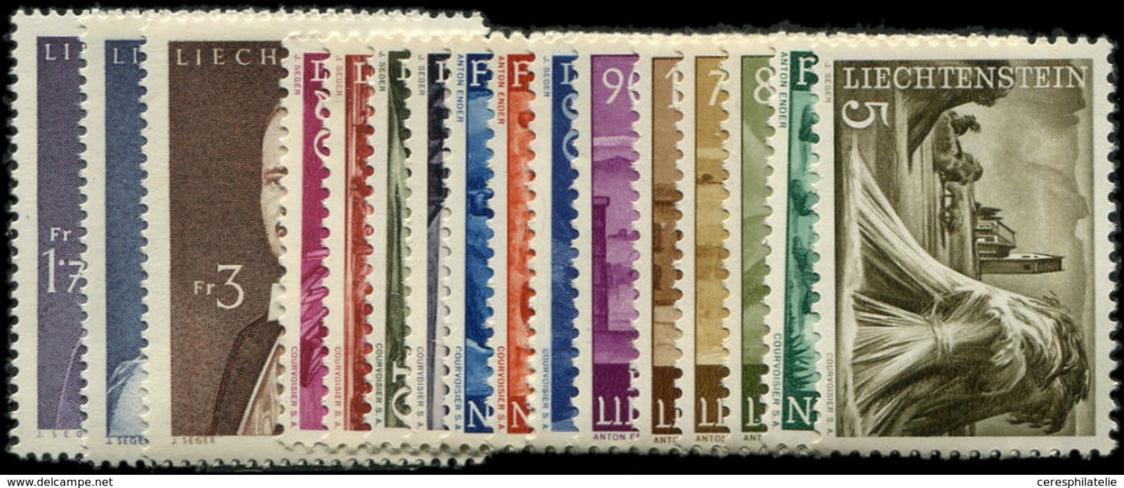 ** LIECHTENSTEIN 342A/49C : La Série, TB - Unused Stamps
