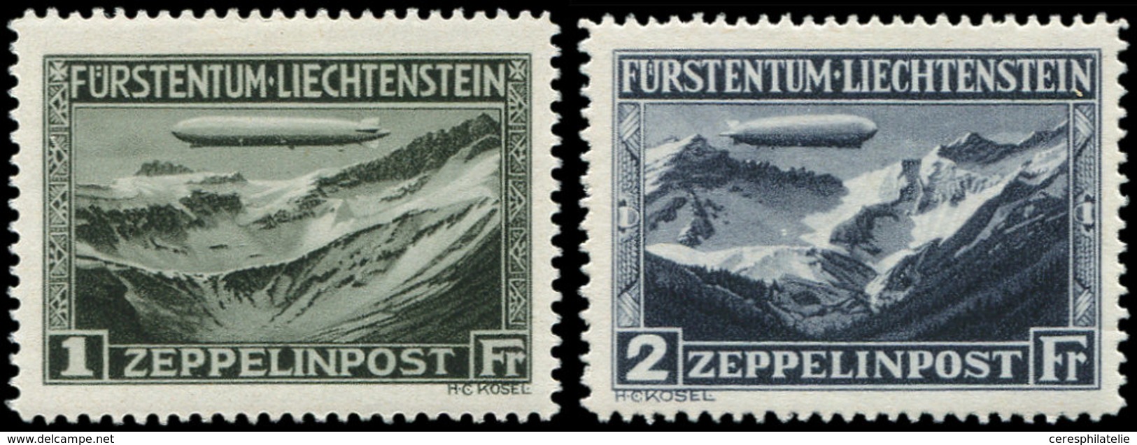 * LIECHTENSTEIN PA 7/8 : 1f. Et 2f., TB - Air Post