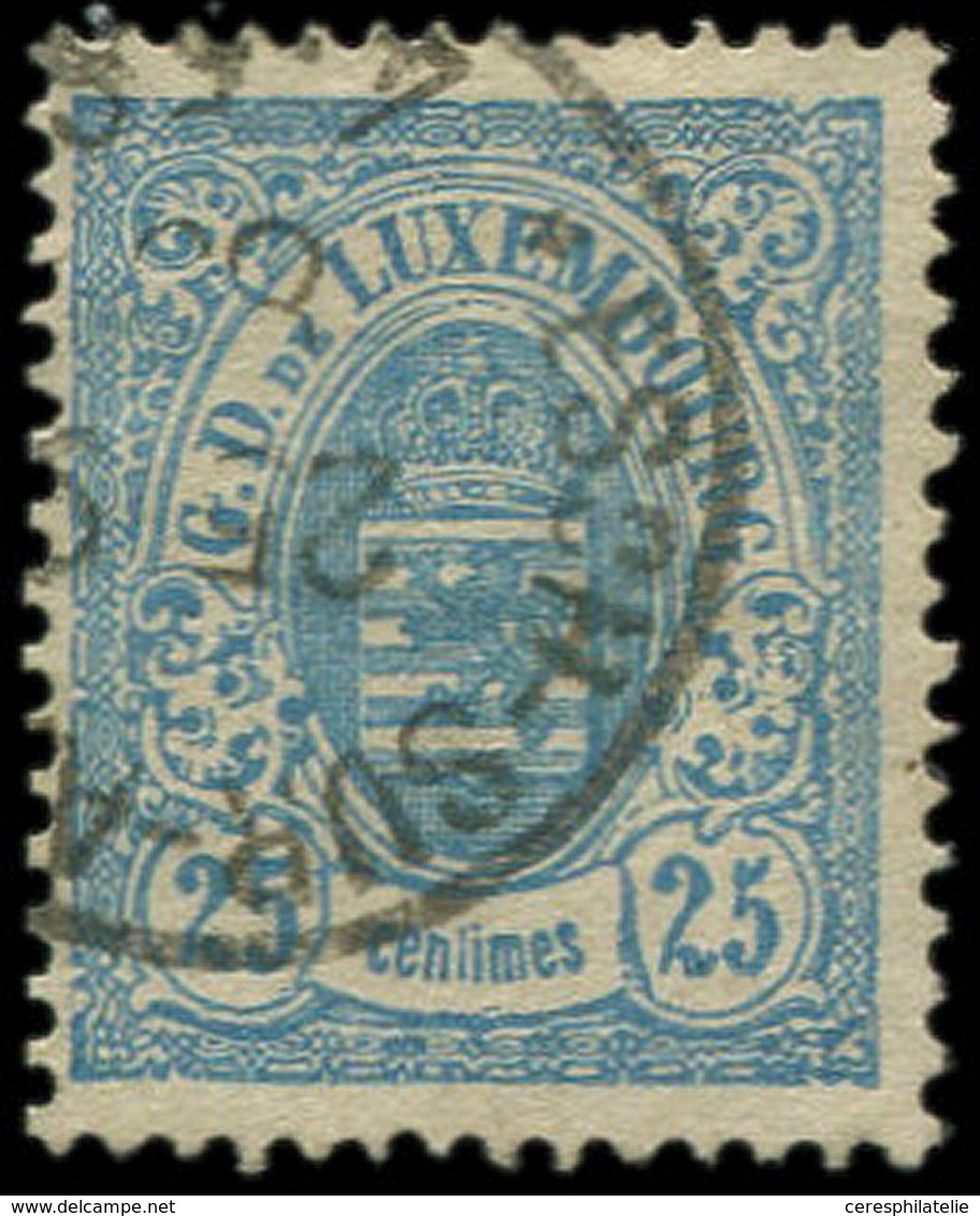 LUXEMBOURG 32 : 25c. Bleu, Obl., TB - 1859-1880 Coat Of Arms