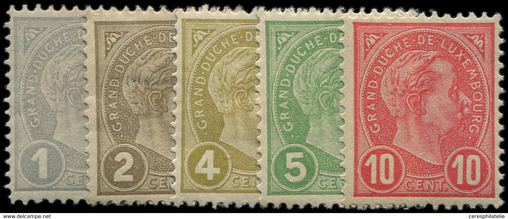 * LUXEMBOURG 69/73 : Adolphe 1er, La Série, TB - 1859-1880 Armarios