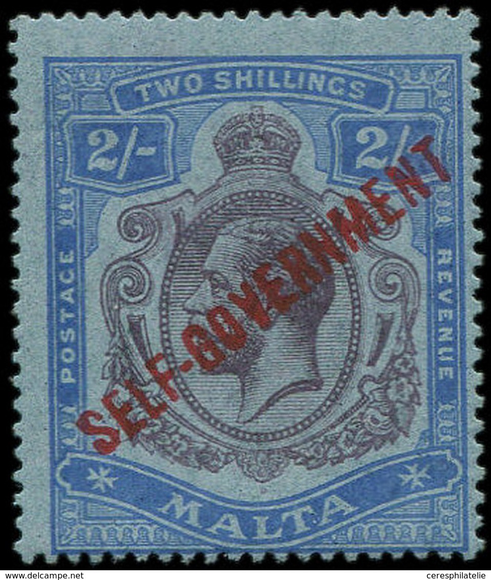 * MALTE 78 : 2s. Bleu Et Violet Sur Azuré, TB - Malta (...-1964)