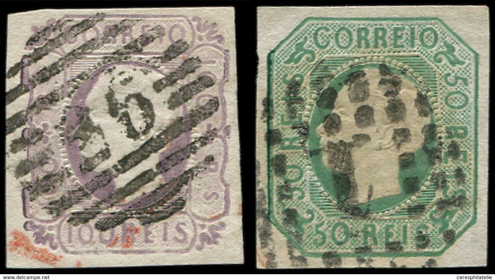 PORTUGAL 16/17 : 50r. Vert Et 100r. Lilas, Obl., TB - Other & Unclassified