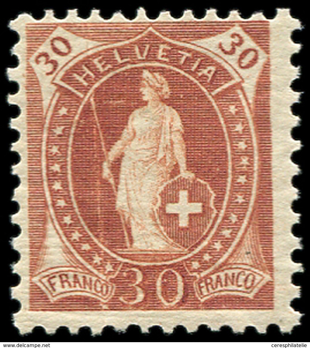 * SUISSE 74 : 30c. Brun-jaune, TB - 1843-1852 Federal & Cantonal Stamps