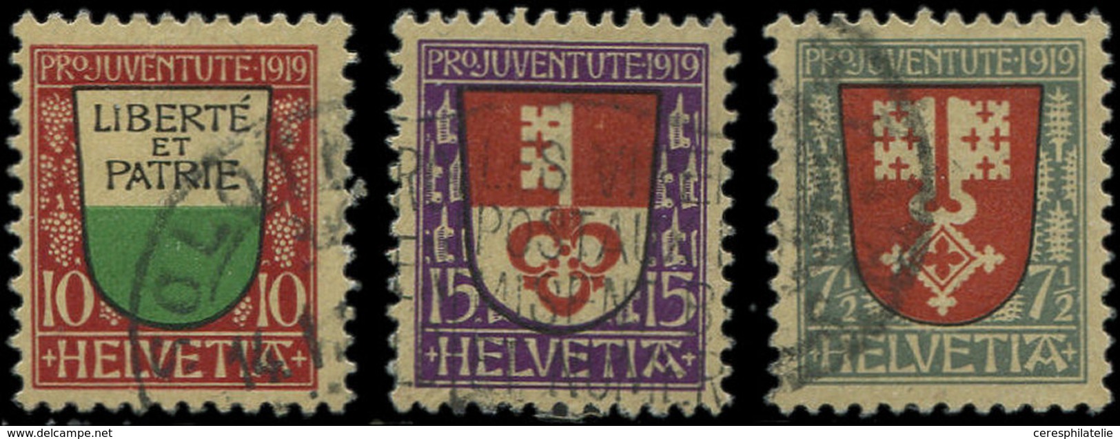 SUISSE 173/75 : Armoiries, La Série Obl., TB - 1843-1852 Federal & Cantonal Stamps