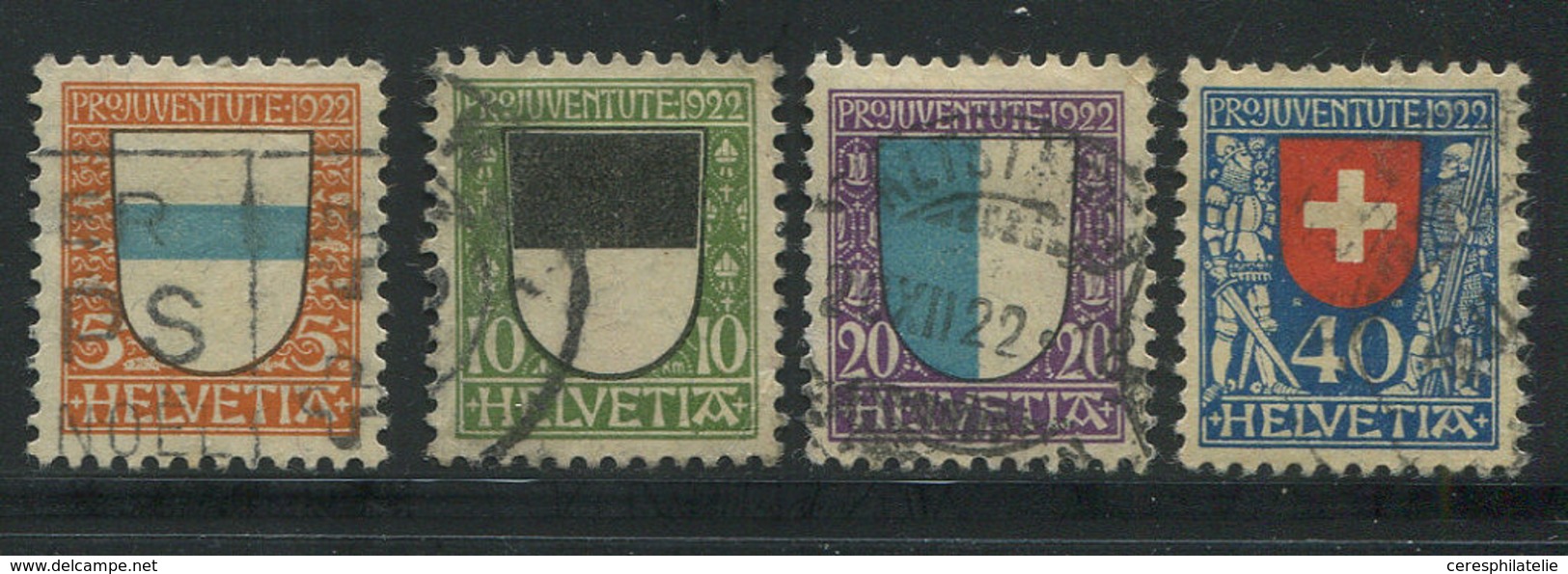 SUISSE 188/91 : La Série Obl., TB - 1843-1852 Federale & Kantonnale Postzegels