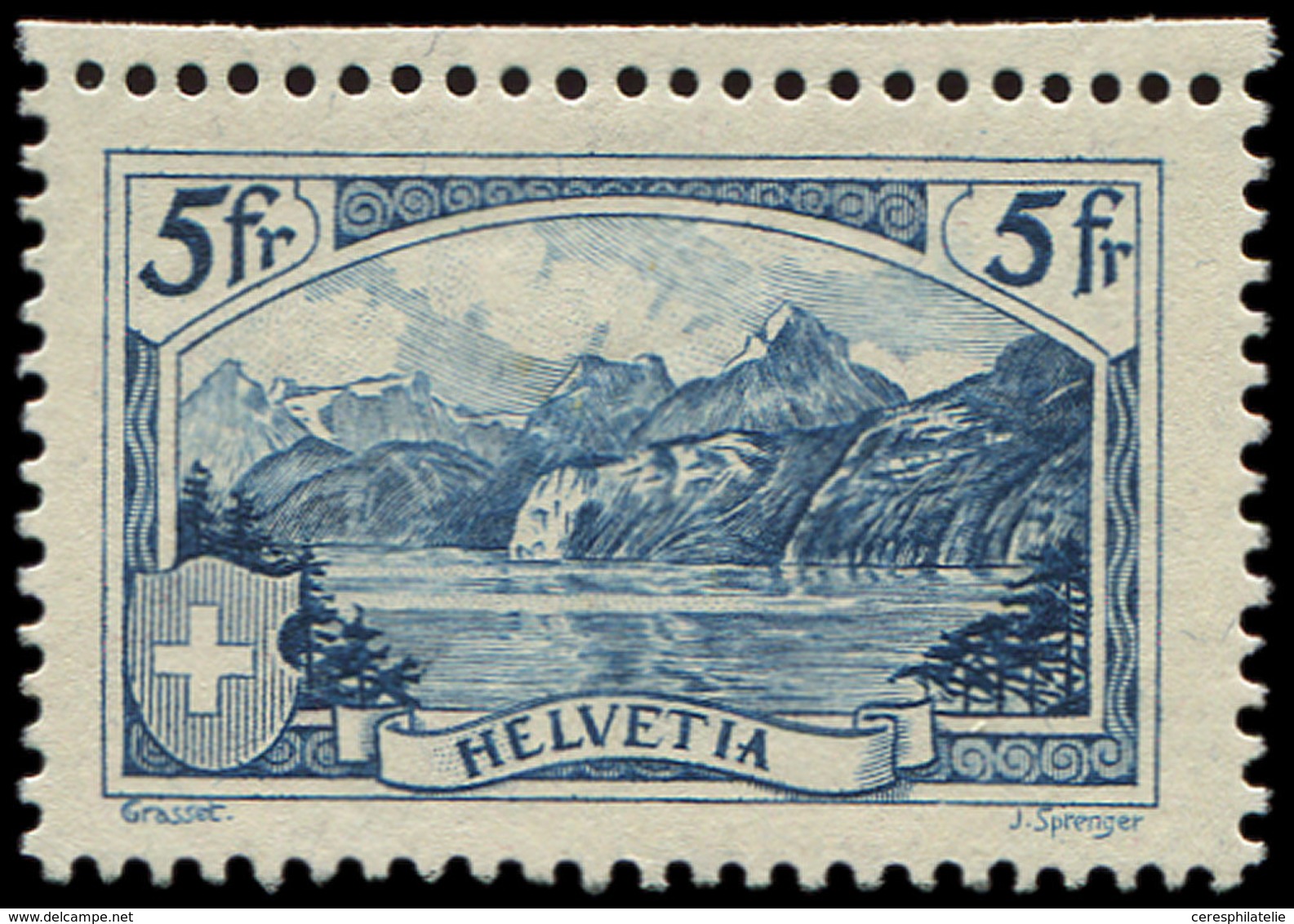 ** SUISSE 230 : 5f. Bleu, TB - 1843-1852 Correos Federales Y Cantonales