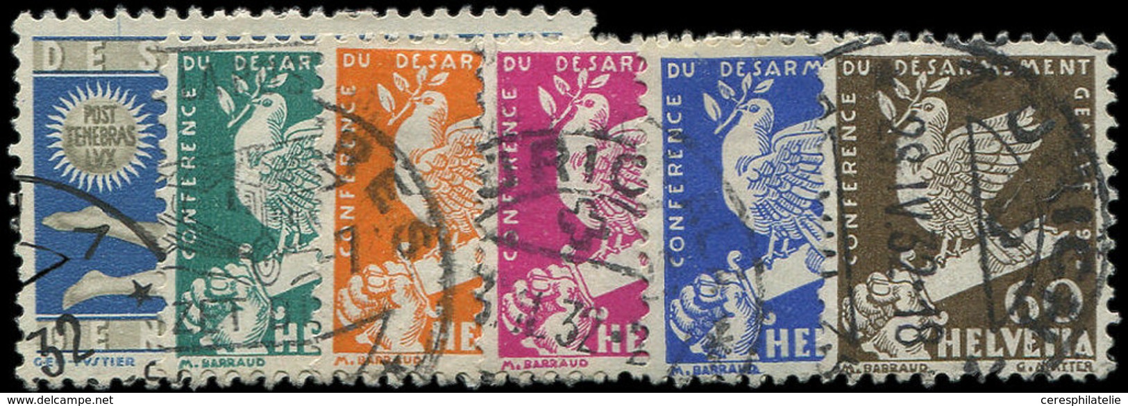 SUISSE 254/59 : La Série Obl., TB - 1843-1852 Federal & Cantonal Stamps