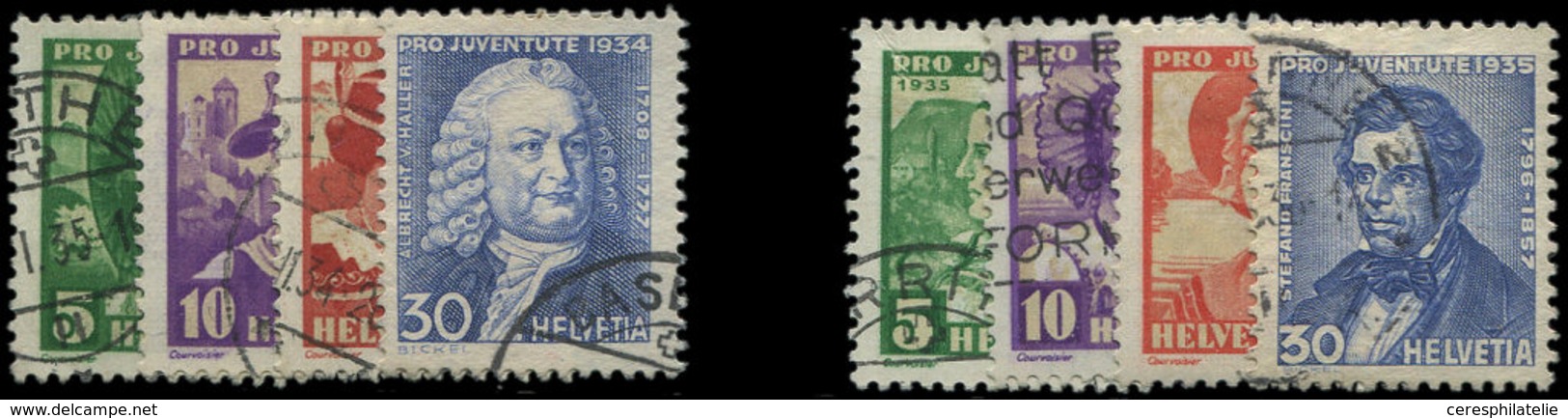 SUISSE 278/81 Et 282/85 : Pro-Juventute, Les 2 Séries Obl., TB - 1843-1852 Federale & Kantonnale Postzegels