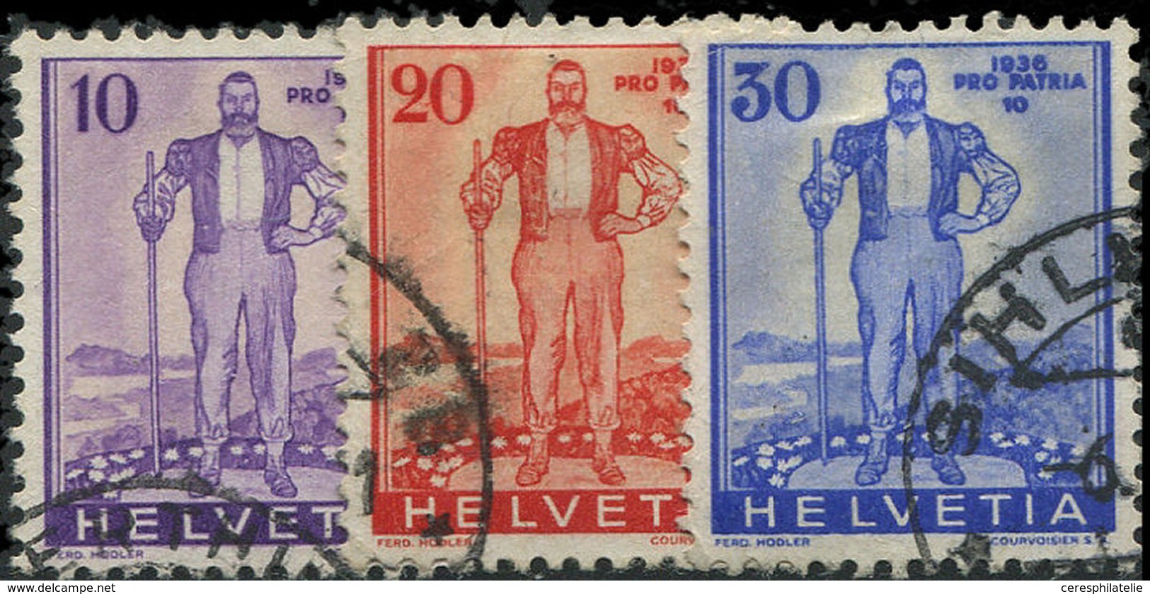 SUISSE 286/88 : Défense Nationale, La Série Obl., TB - 1843-1852 Federal & Cantonal Stamps