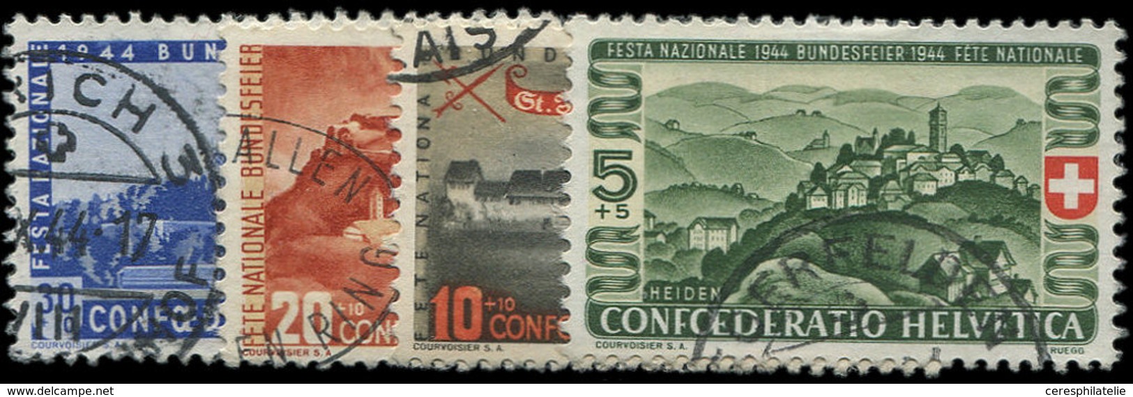 SUISSE 395/98 : Fête Nationale, La Série Obl., TB - 1843-1852 Correos Federales Y Cantonales