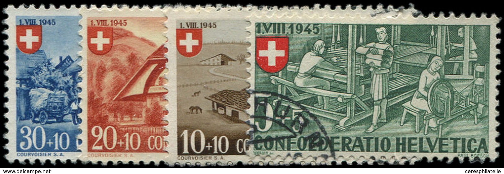 SUISSE 419/22 : Fête Nationale, La Série, Obl., TB - 1843-1852 Federal & Cantonal Stamps