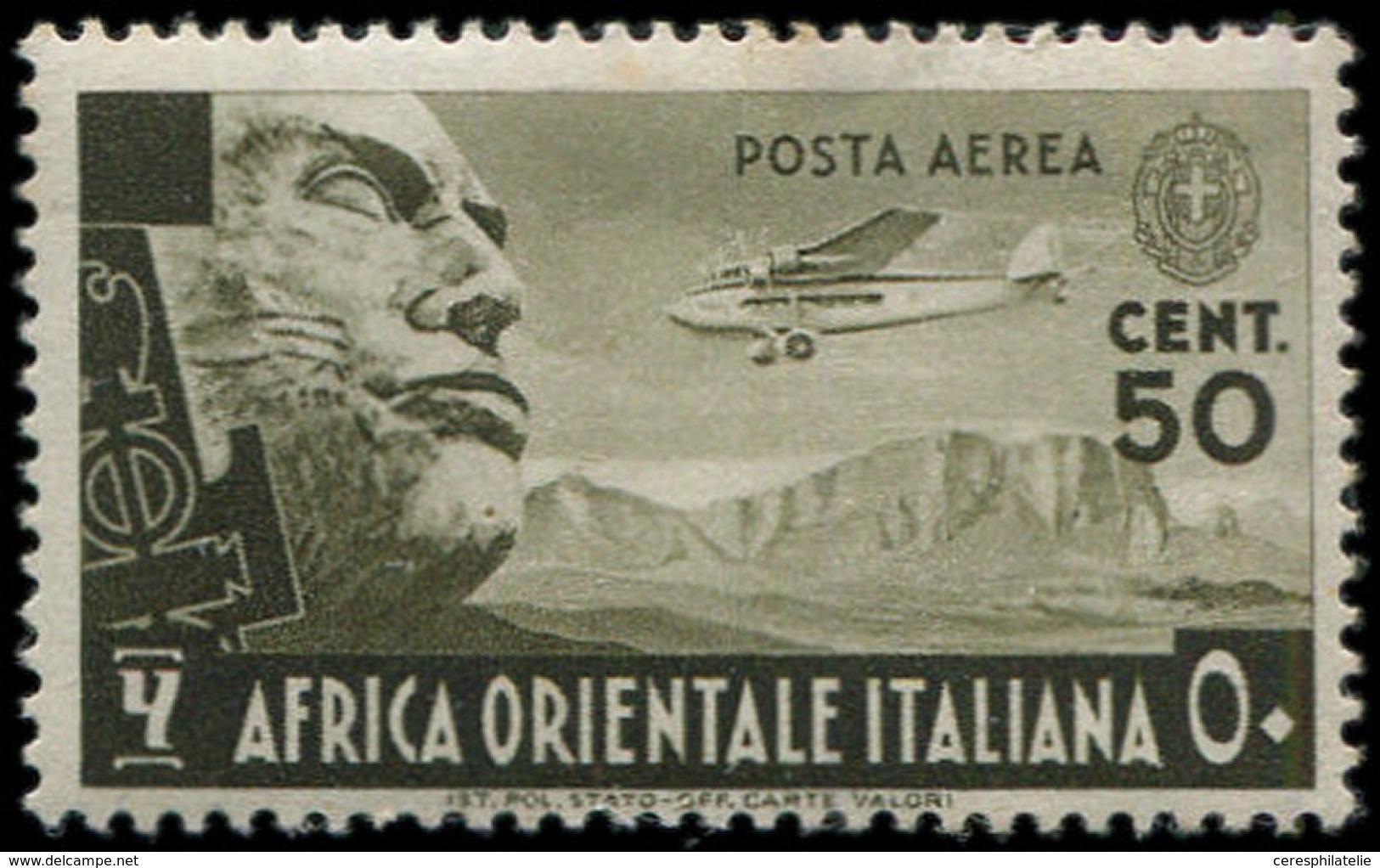* AFRIQUE ORIENTALE ITALIENNE PA 2 : 50c. Brun-olive, TB - Africa Oriental Italiana