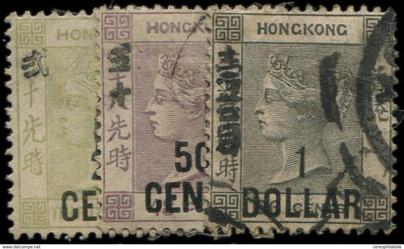 HONG KONG 70 : 30c. Noir Et Vert, Obl., TB - Other & Unclassified