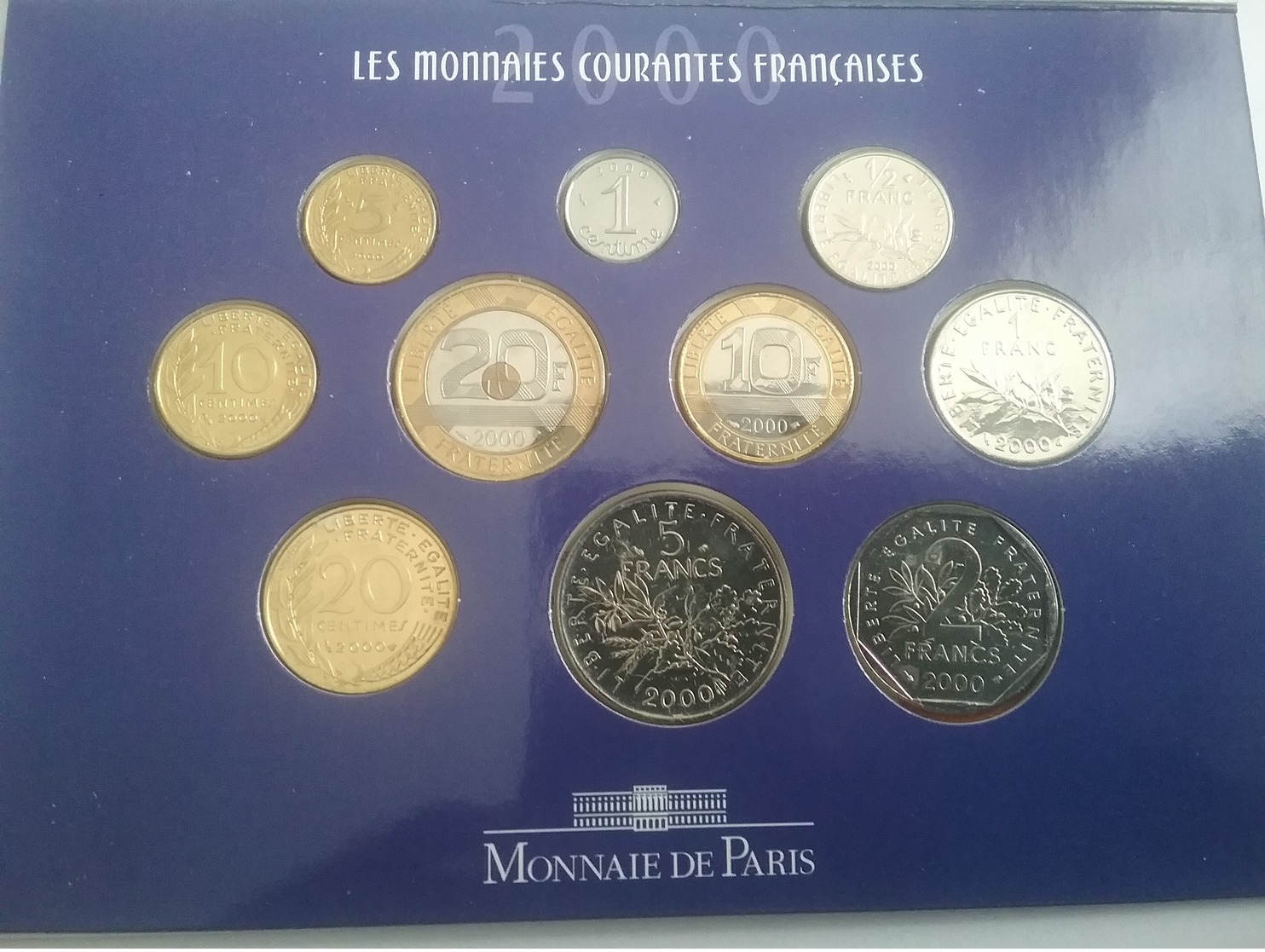 Coffret Monnaie De Paris Les Monnaies Courantes Françaises 2000 Brillant Universel - Otros & Sin Clasificación