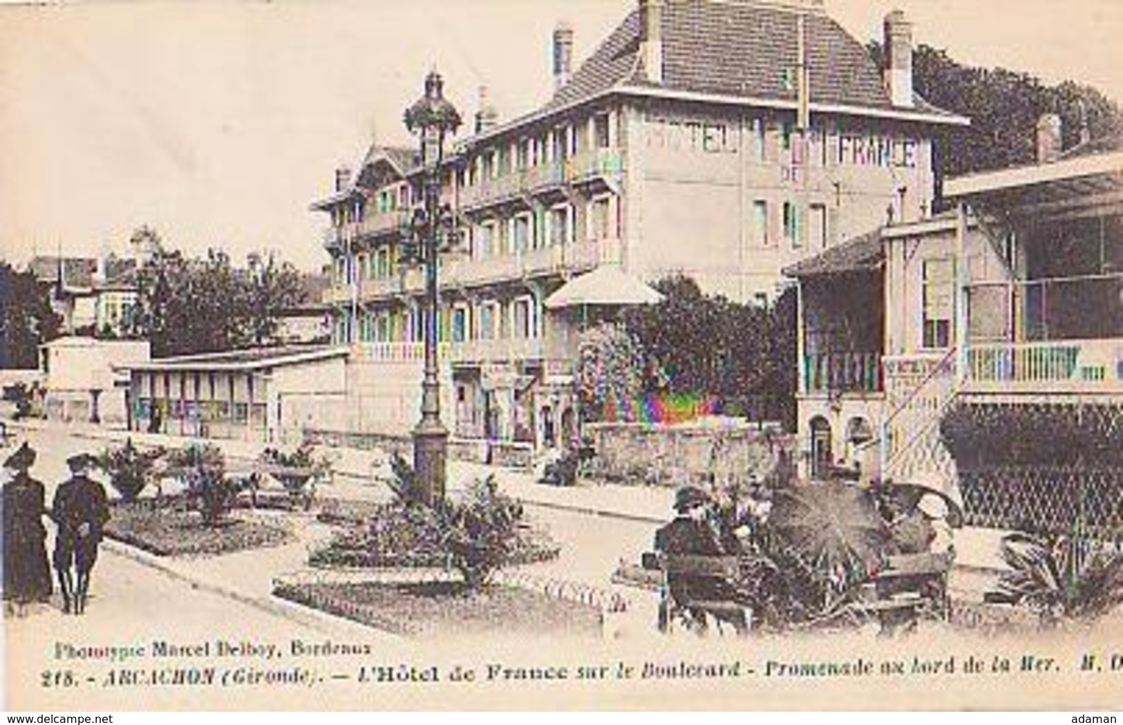 Gironde        986        Arcachon.L'Hôtel De France Sur Le Boulevard Promenade Au Bord De La Mer - Arcachon